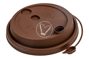 Lid with plug, matte brown, d 90 mm