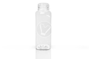 Square bottle with wide neck without lid, 500ml, transparent