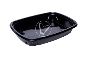 Container (lunch box) SpK-230-37, 230*37 mm, 700 ml, black, StirolPlast