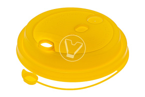 Крышка с клапаном и заглушкой, желтая матовая, d 90 мм