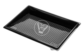 Sushi bottom SpK-24, black, 235*162*30 mm, Stirolplast