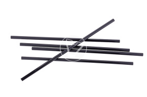 Straws without corrugation, black, 300 pcs, diameter 8 mm, length 240 mm, Yan`s