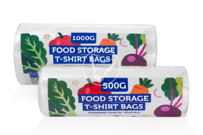 Маечка с ручкой, прозрачная в рулоне, 25*45 см/500 г Cyclyc