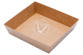 Paper container for sandwich, 120*110*65 mm, with lid, kraft