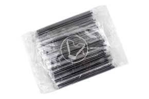 Straws without corrugation, black, in individual polyethylene packaging, d-8, 240mm, 300 pcs/pack