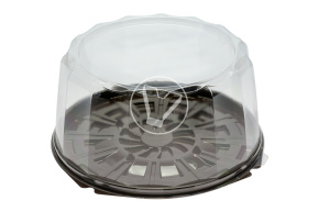 Cake container, brown, T-235/2, diameter 235 mm