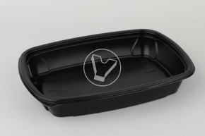 Container (lunch box) SpK-230-37, 230*37 mm, 700 ml, black, StirolPlast