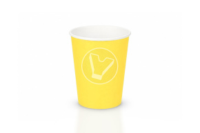 Paper cup, 250 ml, single-layer, yellow Verde Vita