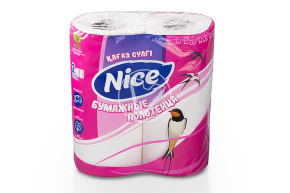 Полотенце бумажное "Nice"  2 сл., 2 рул./упак