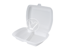 Container (lunch box) with two sections and a lid 82 LB (type B), 247*206*70 mm, white