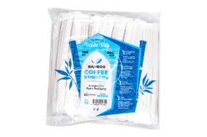 Размешиватель бамбуковый, с квадратным концом, в инд. упаковке, 180*4,5*1,3 мм, 500 шт/уп