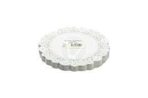 Paper lace doilies, round, d 200 mm, white, 250 pcs/pack, Deco