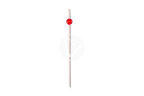 Bamboo skewer "Round crystal", red, 12cm