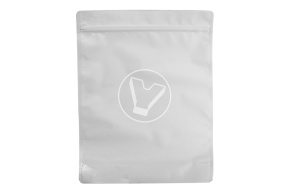 Metallic pouch bag with zip lock, 280*380 mm (45+45), 140 microns white, matte