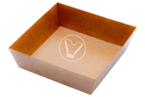 Paper container for sandwich, 100*100*65 mm, with lid, craft