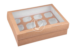 Packaging for muffins ECOMUF 12, 12 compartments, 330*250*100 mm