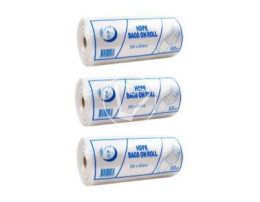Produce plastic bag with handle, on a roll, transparent, 200 pcs/pack, Hope Bang On Roll