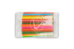 Трубочки без гофроизгиба, разноцветные, d-8, 240мм, 250 шт/уп 