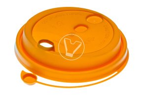 Крышка с клапаном и заглушкой, оранжевая матовая, d 90 мм