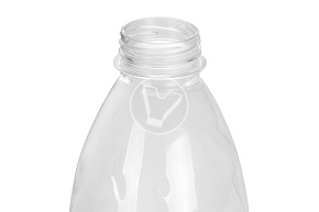 Round bottle with wide neck without lid, 1000ml, transparent