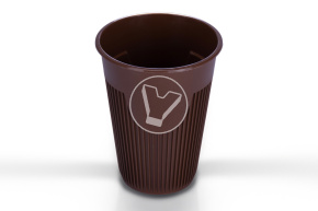 Стакан 350 мл, для горячего, коричневый, ПП