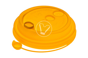 Lid with plug, yellow matte, d 80 mm
