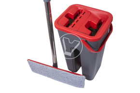 Flat mop with bucket 4 l, 2 compartments
