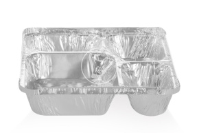 Aluminum container C4, with 4 sections, 235*200*42 mm, 1000 ml, Lamina