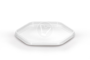 Honey jar, 400ml, hexagonal with lid 