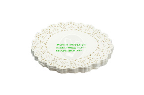 Paper lace doilies, round, d 240 mm, white, 250 pcs/pack