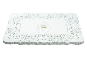 Paper lace doilies, rectangular, 300*400 mm, white, 250 pcs/pack, Deco