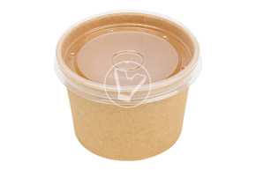 Пластиковая крышка для бумажных супниц EcoSoup 250/360 мл, прозрачная, d 90 мм, Verde Vita