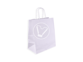 Bag with twist handles, white, 240*140*280 mm