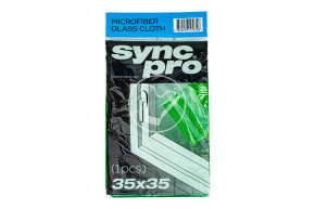 Салфетка для стекол из микрофибры 35*35, 265 гсм, SyncPro(зеленая)