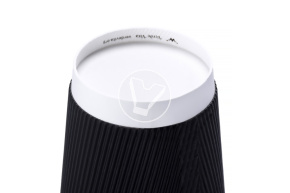 Glass 250 ml, double-layer, corrugated for hot, black