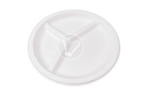 Flat plate, with three sections, diameter 225 mm, Verde Vita