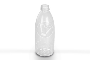 Round bottle with wide neck without lid, 1000ml, transparent
