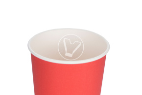 Cтакан бумажный 400 мл, красный, однослойный, d 90 мм