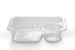 Sealing container with gravy boat, transparent, 187*137*45 mm, 635 ml