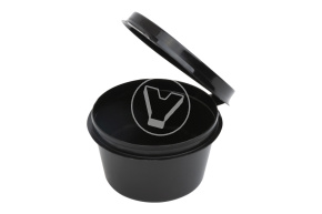 Sauce bowl with combined lid, black, 30 ml
