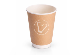 Cтакан бумажный 350 мл, крафт, двухслойный, d 90 мм