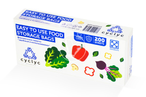 Produce plastic bag without handles 25*35cm, 200pcs, transparent Cyclic