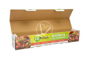 Фольга в футляре с встроенным ножом, 45 см, 60 м, 18 мкм, 6 шт/кор,  Lamina