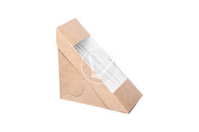 Sandwich packaging Sandwich 70, 130*130*70 mm, craft, triangular, DoECO