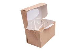 Упаковка для маффинов ECOMUF 2, 2 отделения, 160*100*100 мм