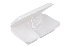 Container (lunch box) with two sections and a lid, 850 ml, 245*165*65 mm, Verde Vita