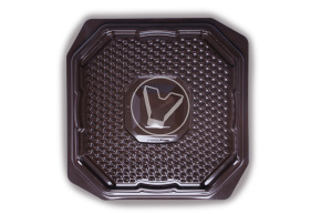 Cake container, brown T-195