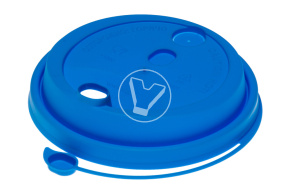 Lid with plug, blue matte, d 90 mm