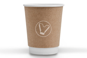 Стакан 250 мл, крафт, двухслойный, d 80 мм