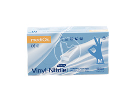 Перчатки смотровые, ВИТРИЛ  неопудренные, размер М, синие